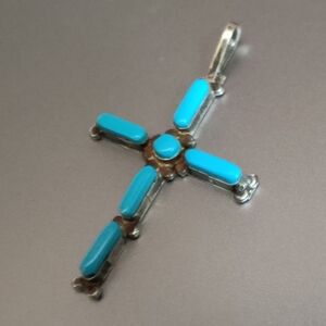 Zuni Style Southwestern Turquoise Silver cross
